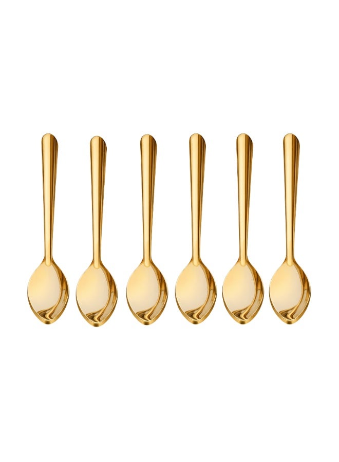 ديسينت ديسنت أورا جولد دزرت سبون سِت أوف 6 | ستينلس ستيل بي في دي جولد كتلري | ميرر فينيش | بريميوم دزرت سبونز سِت أوف 6 | سبونز فور هوم كيتشن ريستورانت - Image 1